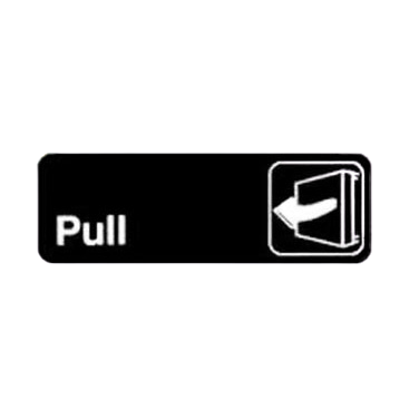 Information Sign with Symbol "Pull" Black & White 9" x 3"H