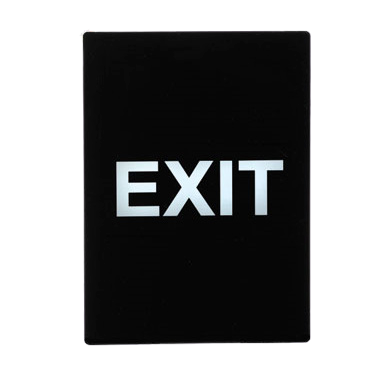 Informational Sign "Exit" Black & White 8-1/2"W x 11-1/2"H