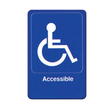 Information Sign with Symbol "Accessible" Blue & White 6" x 9"H
