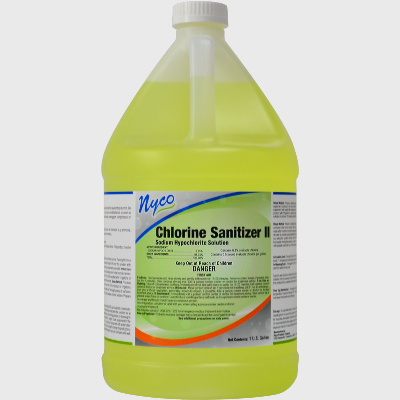 Nyco Products Chlorine Sanitizer II Sodium Hypochlorite Solution - 4 Gallons/Case
