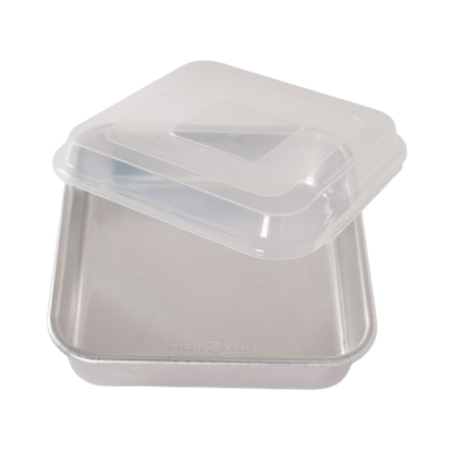 Nordic Ware 9" x 9" Square Cake Pan with Lid Silver Aluminum 45803