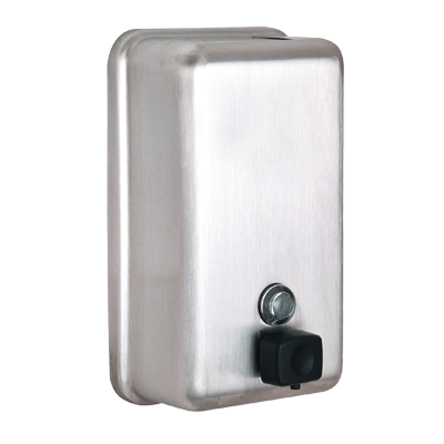 superior-equipment-supply - Alpine Industries - Alpine Industries Stainless Steel Soap Dispenser Vertical Wall Mount  4-4/5" W x 2-4/5"D x 8-1/10"H 40 oz. Capacity