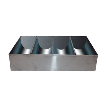 Cutlery Bin 4-Compartment Stainless Steel 17-3/8"L x 10-1/4"W x 3-7/8"H