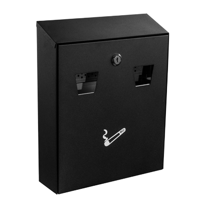 superior-equipment-supply - Alpine Industries - Alpine Industries Cigarette Disposal Black 10-1/2"W x 3-1/2"D x 13"H Wall Mounted