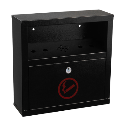 superior-equipment-supply - Alpine Industries - Alpine Industries Cigarette Disposal Black 5-4/5"W x 4-1/5"D x 12-1/5"H Wall Mounted