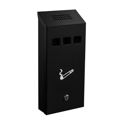 superior-equipment-supply - Alpine Industries - Alpine Industries Cigarette Disposal Tower Black 5-1/2"W x 2-3/10"D x 12-1/5"H Wall Mounted