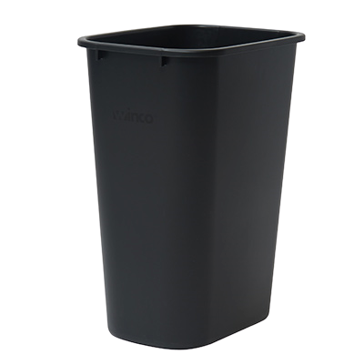 Wastebasket 41 qt. Black LDPE 15-1/4"W x 11"D x 19-5/8"H