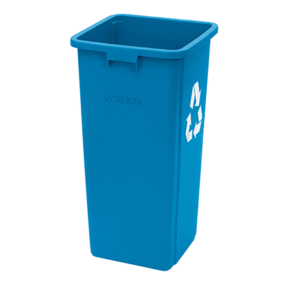Trash Can 23 Gallon Blue "Recycle" 15-5/8"W x 30-3/4"H
