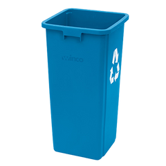 Winco 22 Gallon Round Tall Trash Can, 16 Dia x 30-1/2H, Gray
