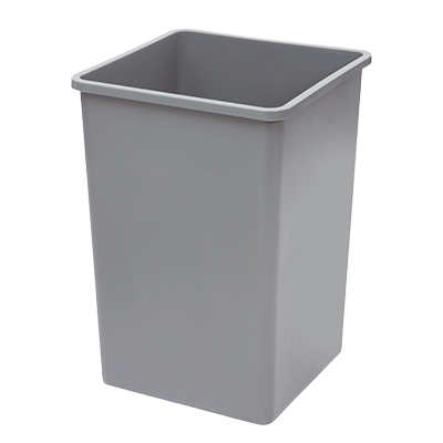 Trash Can 35 Gallon Gray LDPE 19-1/2"W x 27-5/8"H