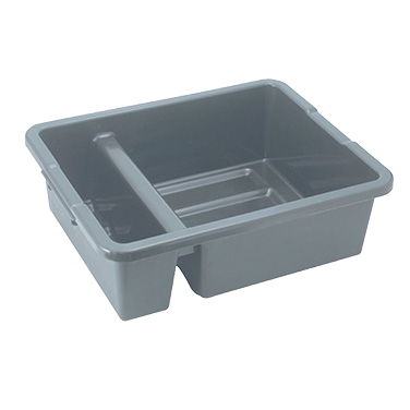 Bus Box 2-Compartment Gray BPA Free Polypropylene 21"L x 16-3/4"W x 6-1/2"H