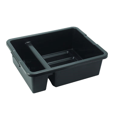 Bus Box 2-Compartment Black BPA Free Polypropylene 21"L x 16-3/4"W x 6-1/2"H