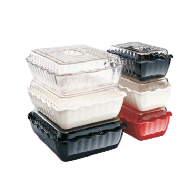 Deli Crock Rectangular Fluted BPA Free 10" x 7" x 3" Red