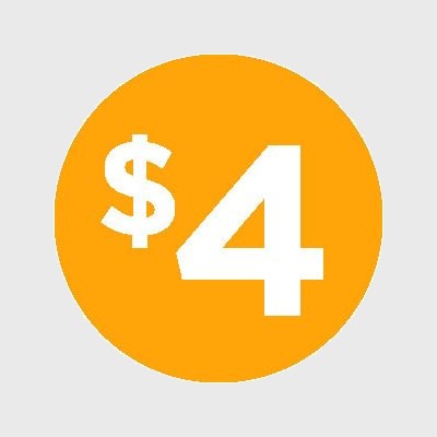 Coupon And Discount Label $4 Icon - 1,000/Roll