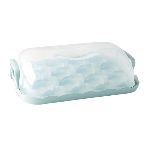 Nordic Ware Reversible Cake and Cupcake Carrier 12 Cupcakes or 1 Flatcake 9" x 13" Blue BPA and Melamine Free Plastic