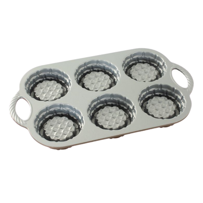 Nordic Ware Shortcake Baskets Pan 3 Cups Golden Brown Cast Aluminum
