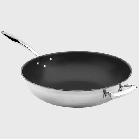 Browne Thermalloy® Tri-Ply Stainless Steel Non-Stick Wok 9 Quart