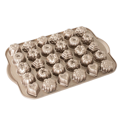 Nordic Ware Bundt Tea Cakes and Candies Pan 2.5 Cups Golden Brown Cast Aluminum