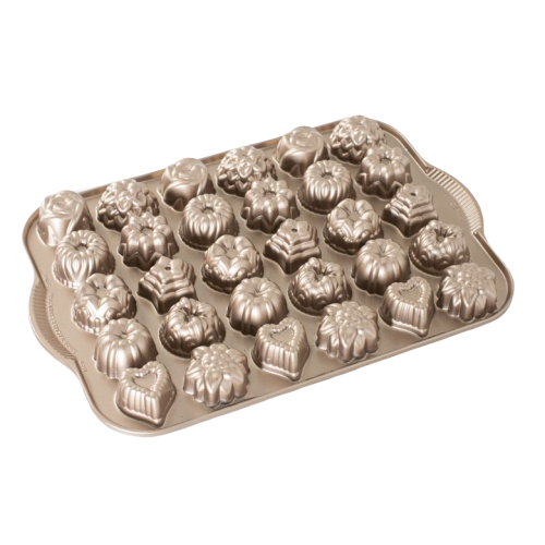 Nordic Ware Bundt Tea Cakes and Candies Pan 2.5 Cups Golden Brown Cast Aluminum