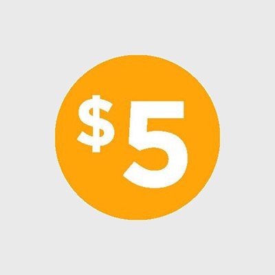 Coupon And Discount Label $5 Icon - 1,000/Roll