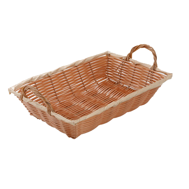 Woven Basket with Handles Rectangular Polypropylene 12" x 8" x 3"H