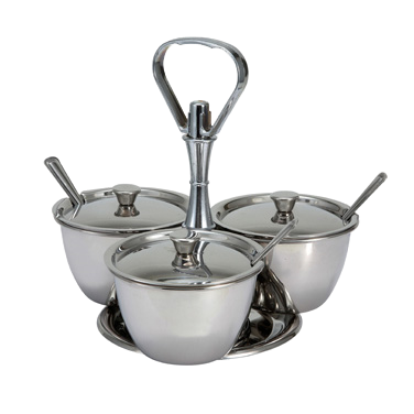 Relish Server Stainless Steel (3) 8 oz. Compartments