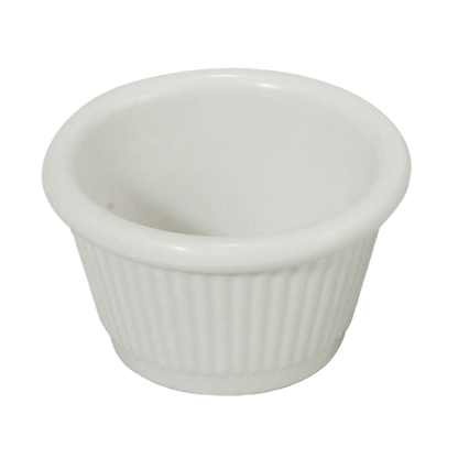 Ramekin Fluted 1-1/2 oz. White Melamine - One Dozen