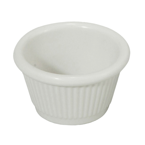 Ramekin Fluted 1-1/2 oz. White Melamine - One Dozen