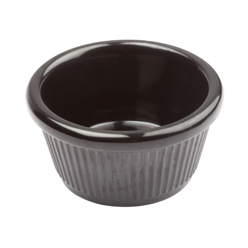 Ramekin Fluted 3 oz. Black Melamine - One Dozen