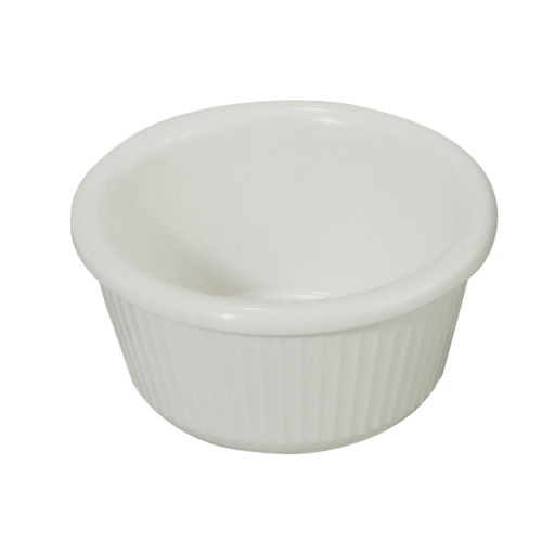 Ramekin Fluted 3 oz. White Melamine - One Dozen