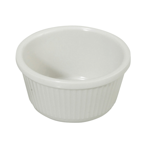 Ramekin Fluted 4 oz. White Melamine - One Dozen