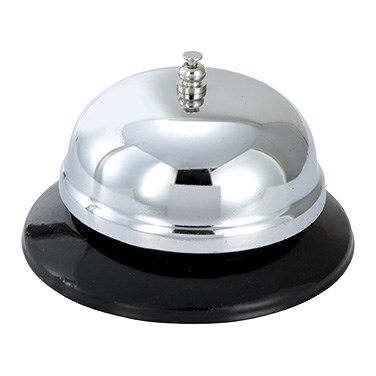 Call Bell Round Plastic Base Chrome Plated 3.5" Diameter