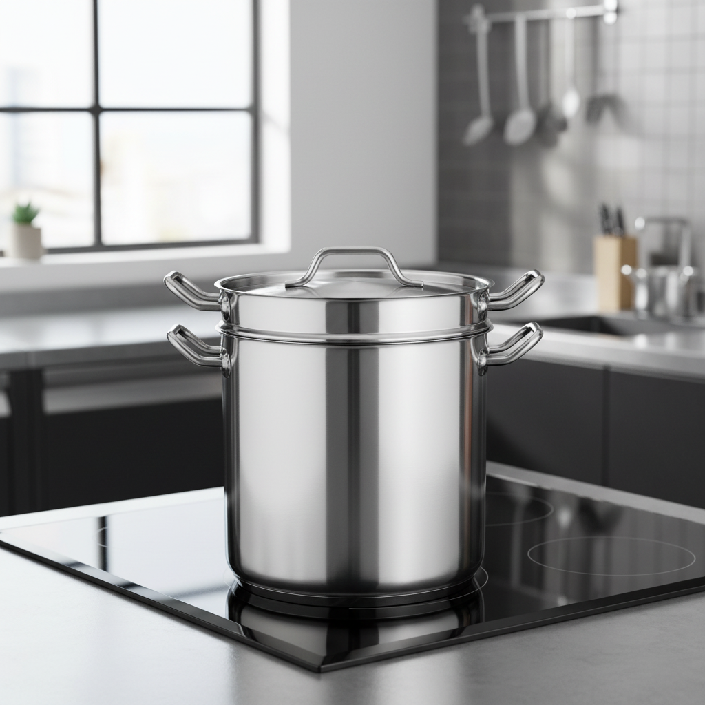 Winco Double Boiler with Cover 20 Qt. SSDB-20