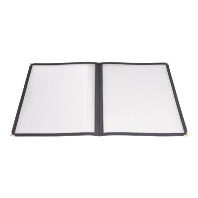 Menu Cover Double Fold Black Plastic Holds 8-1/2" x 11" Paper