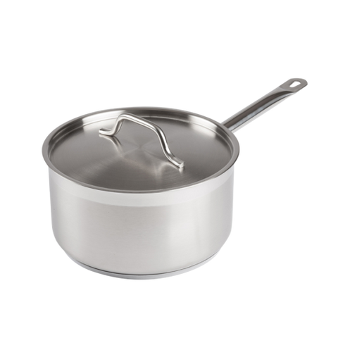 Premium Induction Sauce Pan with Cover 6 qt. Tri-Ply Heavy Duty 18/8 Stainless Steel 9-1/2" Diameter x 5" Height