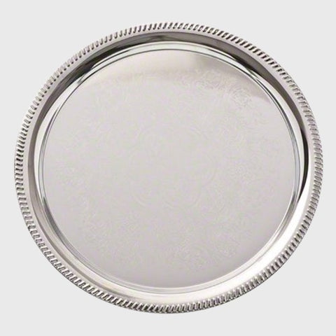 Affordable Elegance™ Chrome Plated Round Serving Tray 10" D