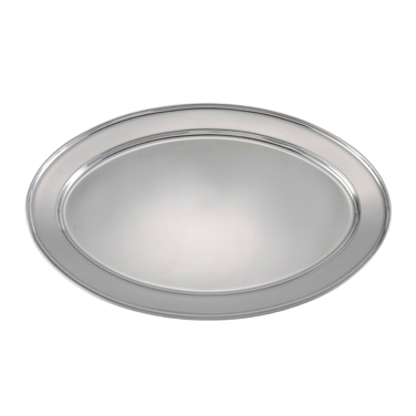 Platter Oval 18/8 Heavy Stainless Steel 21-3/4"L x 14-1/2"W