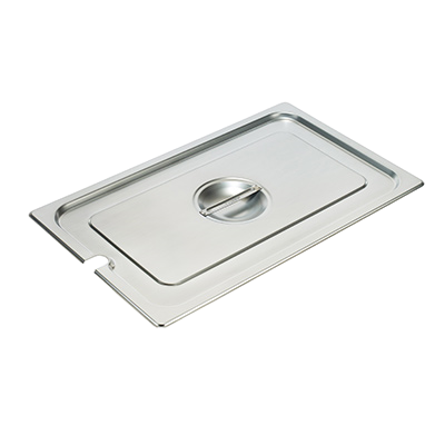 Steam Table Pan Cover with Handle Full Size Slotted 25-Gauge Standard Weight 18/8 Stainless Steel
