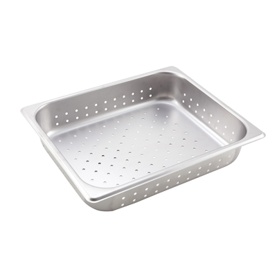 Steam Table Pan 1/2 Size Perforated 25 Gauge Stainless Steel 2-1/2" Deep