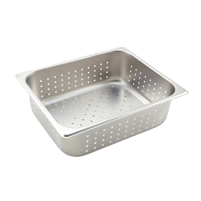 Steam Table Pan 1/2 Size Perforated 25 Gauge Stainless Steel 4" Deep