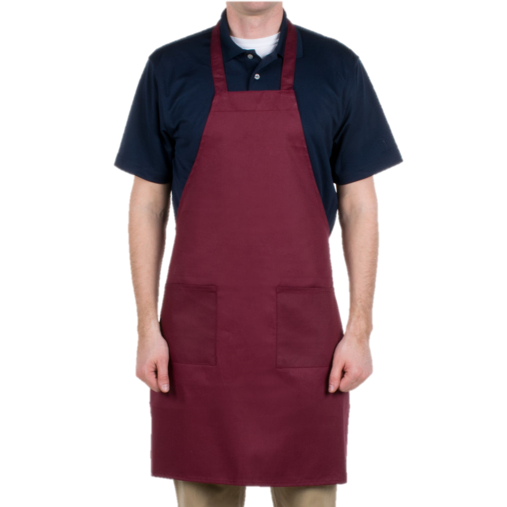 superior-equipment-supply - Winco - Full Length Bib Apron 33" X 26" With Two Pockets. Poly Cotton Blend