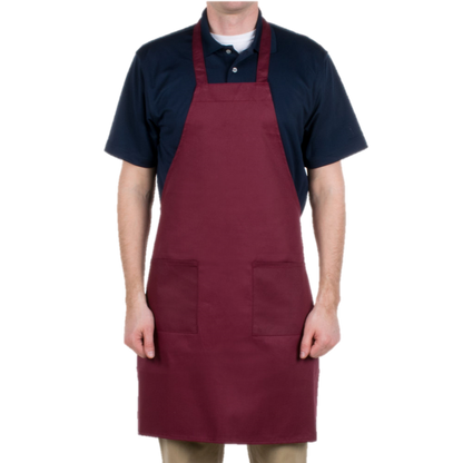 superior-equipment-supply - Winco - Full Length Bib Apron 33" X 26" With Two Pockets. Poly Cotton Blend