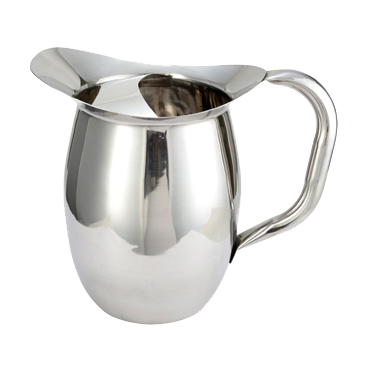 Bell Pitcher with Ice Guard Heavy Weight Stainless Steel Mirror Finish 3 qt.