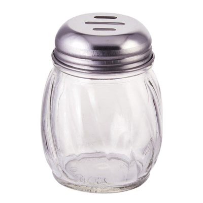 Cheese Shaker with Slotted Top Glass 6 oz. - One Dozen
