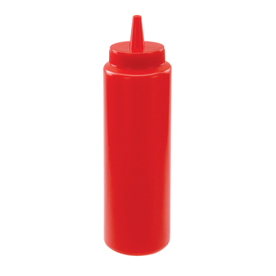 Squeeze Bottle Red BPA Free Plastic 8 oz. - 6 Bottles/Pack