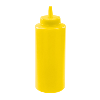 Squeeze Bottle Yellow BPA Free Plastic 12 oz. - 6 Bottles/Pack