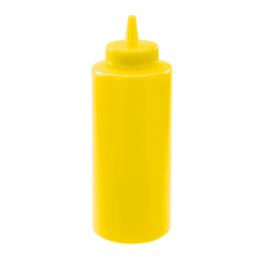 Squeeze Bottle Yellow BPA Free Plastic 12 oz. - 6 Bottles/Pack