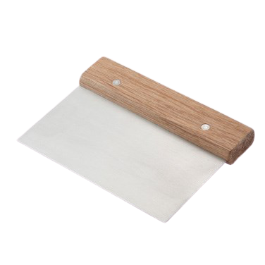 Dough Scraper 6" x 3" Stainless Steel Blade Wood Handle