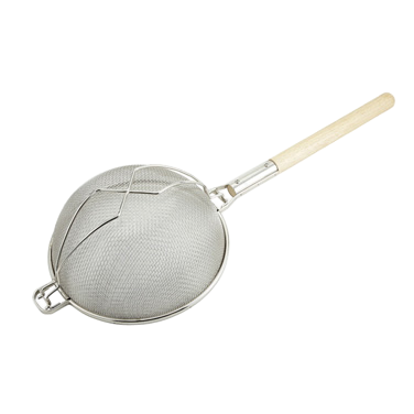 8.5-inch Stainless Steel 40 Mesh Bouillon Strainer with Flat Handle – Omcan