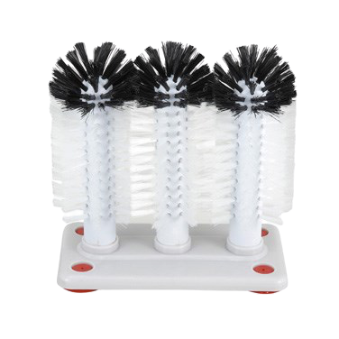 Glass Washer Brush Plastic Includes (3) Brushes & (4) Suction Feet